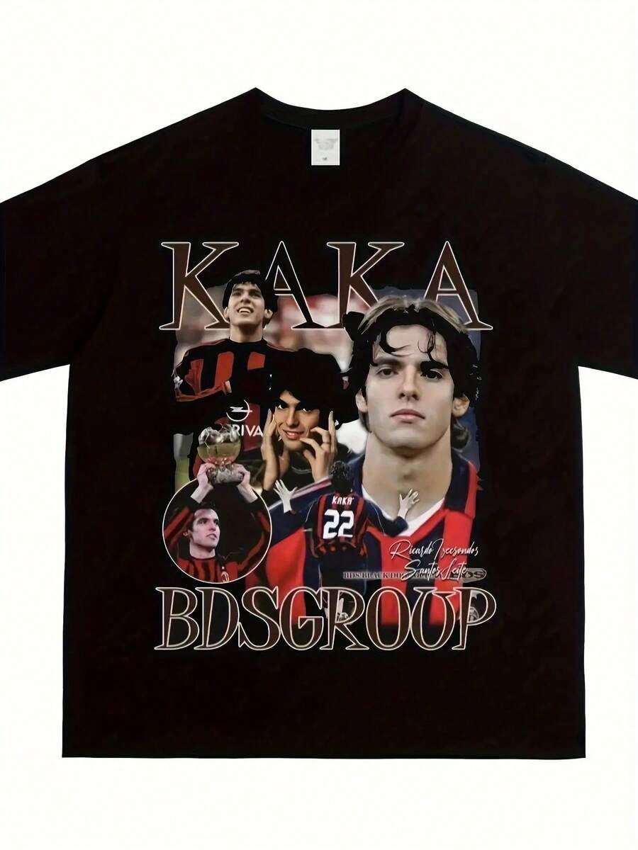 Men's Kaka 22 Retro Football Shirt, Vintage Style, Machine Washable, Black Jersey For Fans, Birthday Gifts, Football Matches, Training, Official Clothing Replica - 黑色 - 查看 1