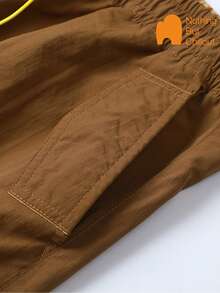 NBCT Women's Casual Commuter Wide Leg Cargo Pants With Contrast Drawstring Detail, 3D Patch Pockets, Minimalist Durable Design For Daily Wear, Hiking And Short Trips, Outdoor Long Pants - Brown - View 6