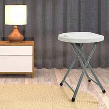 White Folding Stools - Portable And Durable Plastic Foldable Stools For Camping, Kitchen, Desk, Or Outdoor Use, Lightweight Fold Up Stool For Indoor/Outdoor Events And Everyday Seating - 2 Stools - View 3