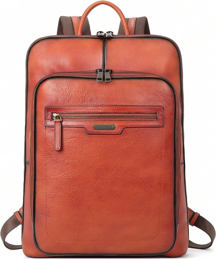 CLUCI Bolsa de cuero para mujeres Convertible Grande Caminata larga Damas Diseñador Moda Casualmente College Bolsa de hombro - 0-2 Marrón bicolor - Ver 1