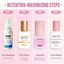 SRCKFIZ Eyelash Extension Base Glue And Strong Adhesive Set, 15ML Per Bottle, Eyelash Base Glue, Eyelash Glue Accelerator, For Eyelash Extension, Improve Adhesion, Speed Up Glue Curing Time, Professional Eyelash Supplies - View 8