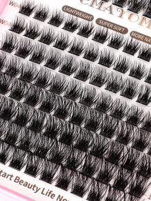 CMAYOME 384片 C捲 DIY 假睫毛簇，C捲睫毛簇，0.07mm D捲 10-16mm 混長自然接睫毛，細長睫毛，長款漫畫感睫毛，自然睫毛，漫畫睫毛，適合初學者在家使用 - 彩色 - 查看 6