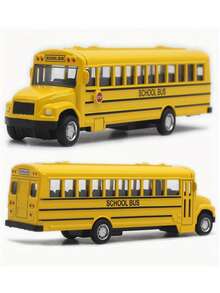 1/2PCS Pull Back School Bus Toy, Simulation Alloy School Bus Vehicle Model, Realistic Classic Bus Play Toy, Educational Collectible Gift For Boys Girls Children Ages 3 4 5 6 7-10 Year Old Back To School Supplies, Christmas Stocking Suffers, Part Gift - Multicolor - View 8