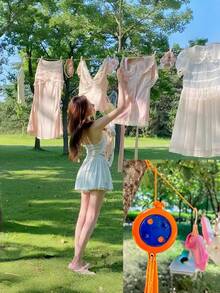 1pc Multi-Functional Portable Stretchable Anti-Slip 10-Meter Travel Clothesline - Compact Structure, Easy To Set Up And Use With Adjustable Features, Suitable For Indoor/Outdoor/Outdoor Camping/Hotel Use - Multicolor - View 3