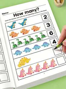 MINKOJA 1pc Number Coloring Practice Book, Suitable For Preschoolers' Logical Thinking Training, Suitable For 3-6 Years Old Children, Preschool Preparation Material, Fun Math Practice Book, Suitable As Holiday Gift, Classroom Learning Tool, School Supplies, Back To School Supplies, Toys - Multicolor - View 10