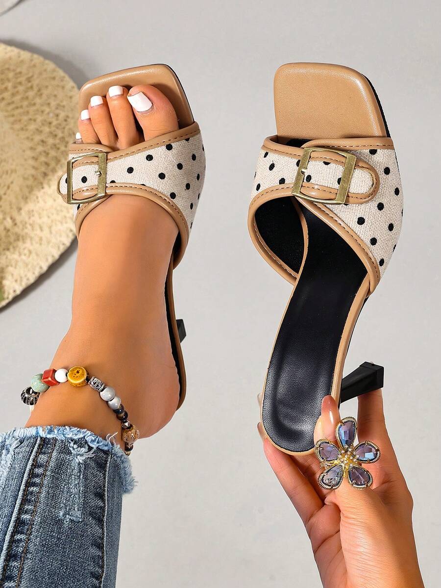 Beige Summer New Mesh Breathable Open Toe High Heel Sandals, Versatile Minimalist Stiletto Heel Sandals For Women - Beige - View 1