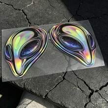 全息外星人頭車貼 銀河之眼乙烯基貼紙，適用於汽車窗戶與筆電 - A - 查看 5