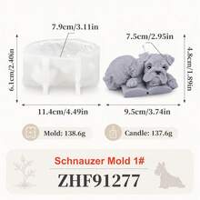 Schnauzer Dog Candle Silicone Mold 3D Animal Shape DIY Resin Mold Handmade Craft Tool For Candle Making Home Decor Gift For Dog Lovers Pet Lover Artistic Sculpting Mold - Schnauzer - View 12
