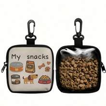 1pc Dog Print Dog Treat Bag Pet Training Set With Hook And Zipper - Pet Poop Bag, Puppy Pet Training Walking Bag - Multicolor - View 8