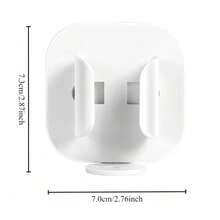 1件免鑽孔電動牙刷架，背膠式牙刷架，底座可插電動牙刷，省空間耐用，適用於浴室、校園、辦公室、飯店 - 白色 - 查看 6