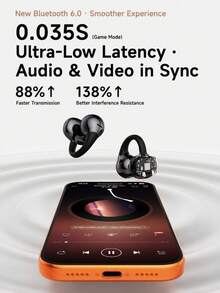 Lenovo SUNYAO Open-Ear Clip-On Bluetooth Headphones: Bluetooth 6.0, Low Latency, ENC Intelligent HD Call Noise Reduction, Long Battery Life, Sweat-Proof For Everyday Use, Stable During Exercise And Fitness, Comfortable For Extended Wear, Compatible With Smartphones And Tablets. - View 5