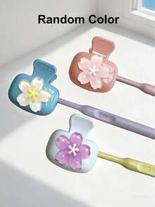 Estuche portátil para cepillo de dientes con estampado de flores de cerezo, caja de almacenamiento transparente para cepillo de dientes de viaje, soporte antipolvo para cepillo de dientes, diseño ligero fácil de transportar, adecuado para el hogar, dormitorio, viajes, vacaciones, regalo perfecto para entusiastas de los viajes, esencial para el cuidado bucal - Estilo 3 - Ver 13