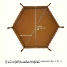 1 pieza Bandeja de almacenamiento plegable de cuero PU y terciopelo, bandeja hexagonal para dados, caja de almacenamiento para dados, organizador de juegos de dados de escritorio regular, juego de fiesta del Día de San Valentín, rodillo de dados para juego de fiesta del Día de San Valentín, fiesta de invierno, fiesta de primavera, fiesta interior - Multicolor - Ver 4