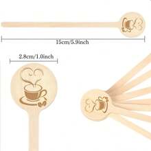 50pcs Disposable Stir Sticks - 15cm Round Head, Wooden Coffee Stirrers Easy To Grip, Suitable For Cold And Hot Beverages - For Coffee, Milk Powder, Honey, Tea, Cocktails - Multicolor - View 7