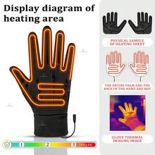 Electric Heated Gloves, Winter Gloves, Men's Warm Gloves, Palm And Finger Heating, Smart Temperature Control, 3-Level Adjustable. Automatic Power Off At High Temperature. The Best Gift For Men. - Touchscreen - View 3
