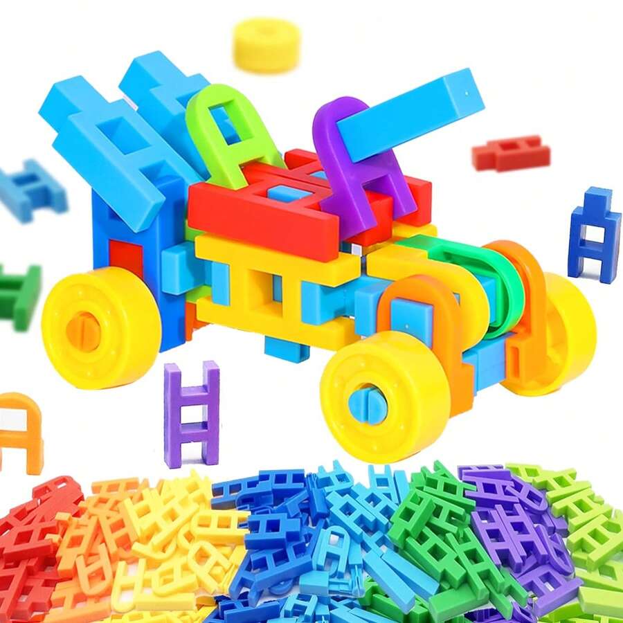 108/216pcs Building Blocks Children's Toy, Suitable For 3-12 Years Old Kids, Back To School Supplies, Christmas Stocking Stuffer Gift, Interactive Educational Early Learning STEM Toy, Montessori Toy For Children 3 Years And Above (Some Parts Color Randomly Sent) - Multicolor - View 1