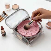 Almohadilla de limpieza profunda para brochas de maquillaje, bandeja de frotado potente con textura en forma de corazón 3D - Patrón en forma de corazón - Ver 8