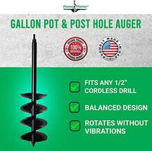 Power Planter Auger Drill Bit Extension 7" X 28" With 1_2" Non-Slip Hex Drive U2014 Garden Auger For Planting Gallon Potted Plants And Post Holes U2014 Garden Digging Tool For Dirt, Sand, Soil &Amp; Clay - White - View 3