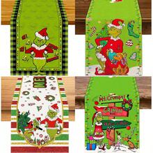 The Grinch 1 buah Taplak Meja Natal Ukuran 13x72 Inci, Dekorasi Liburan Musim Dingin Natal, Cocok untuk Dekorasi Meja Dapur dan Ruang Makan di Rumah - MultiWarna - View 2