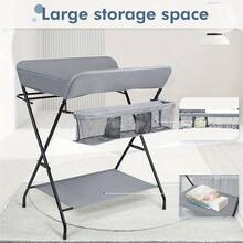 Folding Table With Storage Organizer - Gray - View 5