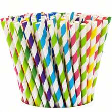 25/50pcs Paper Straws - Striped Straws, Non-Wetting Paper Straws, Suitable For Daily Drinking And Crafting, Also Applicable For Birthday Parties, Weddings, Theme Parties And Other Occasions - A - View 10