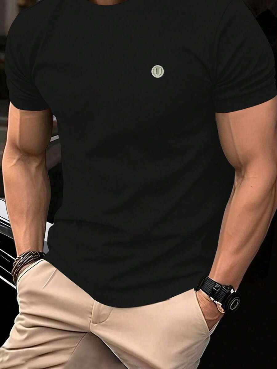 NEOREFINED Men's Casual Solid Color Crew Neck T-Shirt, Set Of 3 Summer T-Shirts For Men - 黑色 - 查看 1