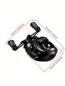 1pc Entry-Level Water Drop Reel, 7.2:1 High-Speed Gear Ratio, Max Drag 22lbs, Black Low-Profile Design, Equipped With 12-Level Magnetic Braking System, Metal Spool/Handle, Suitable For Fly Fishing - Multicolor - View 11
