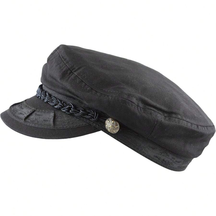 The Hat Depot - Gorro unisex de algodón estilo yate para vela, pescador griego - Negro - - Ver 1