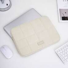 Fashionable Fluffy Quilted Laptop Sleeve, Fits 13/14/15.6 Inch Laptops, Soft Cotton Padded Tablet/Laptop Bag, Compatible With MacBook Pro/Air, Shockproof Laptop Sleeve With Zipper, Lightweight Unisex Computer Bag, Cute Feather Design, Portable Laptop Sleeve, Suitable For School, Work And Travel, Protective Case, Essential Laptop Sleeve For College - Multicolor - View 3