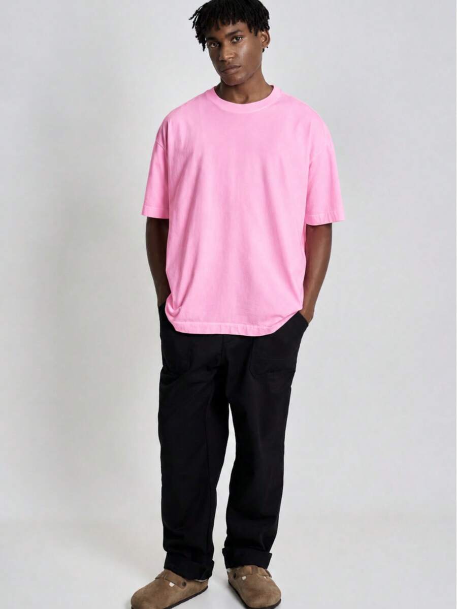 Men's Oversized Streetwear T-Shirt - Rosa - 查看 1