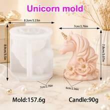 Zhonghui Mold 3D Unicorn Rocking Horse Silicone Mold, Cute Pony Candle Mold For DIY Scented Candles, Resin, Soap, Plaster, Baby Shower Birthday And Home Decor Crafts - Animal - View 10