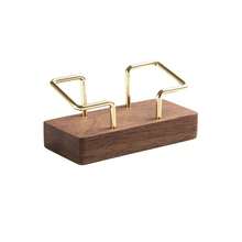 1pc Metal Desktop Business Card Holder, Includes Business Card Display Stand, Solid Wood Business Card Box, Elegant Business Card Display Rack, Desktop Decorative Storage Box, Suitable For Home And Office Use - A - View 9