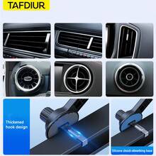 TAFDIUR 升級版可調節汽車出風口手機支架 重力導航手機架 防震穩定 不擋出風口 自動鎖定 相容 Android 與 Apple 17/16/15/14/13 ProMax Galaxy 手機 - 多色 - 查看 7