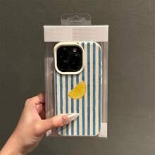 1pc Pink Striped Pattern, Large Hole Leather Texture Pink Shockproof Phone Case, TPU Material, Can Be Given As A Holiday Gift, Compatible With Apple XS/XS Max/XR/11/12/13/14/15/16 Pro/Pro Max/14/15/16 Plus/17, Unisex - Multicolor - View 4