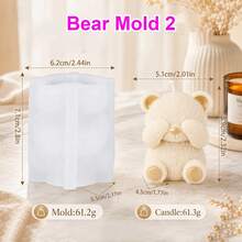Zhonghui Mold 3D Cute Teddy Bear Silicone Mold, Animal Bear Candle Mold For DIY Scented Candles, Resin, Soap, Plaster, Handmade Gift And Home Decor Crafts - Animal - View 10