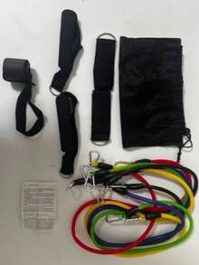 11pcs Muscle Training Resistance Bands, Multi-Function Fitness Resistance Rope, Fitness Training Elastic Band Set - A - View 11