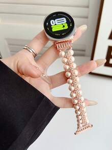彈性珠飾手錶錶帶亮麗款，相容 Galaxy Watch 8 40mm 44mm & Galaxy Watch 8 Classic 46mm，相容 Galaxy Watch 7 Ultra 47mm，相容 Galaxy Watch 4 5 6 7 40mm 44mm/Watch 4 6 Classic 42mm 46mm 43mm 47mm/Watch 5 Pro 45mm/Watch 3 41mm/Active 2，水晶水鑽手鍊錶帶，彈性無扣女款珠寶風替換金屬水鑽腕帶 - 彩色 - 查看 26