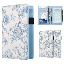 2pcs Durable Server Book For Waiters Waitresses With Money Pockets Pen Holder Clear Card Slots Perfect Restaurant Server Organizer For Aprons - Blue - View 1
