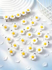 10/20/30pcs/Set Jepit Rambut Daisy Putih untuk Anak Perempuan, Jepit Rambut Poni, Aksesori Rambut Bunga Manis untuk Anak Perempuan - MultiWarna - View 4