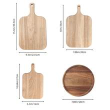 1pc Solid Oak Cutting Board, Double-Sided Washable Kitchen Chopping Board, Suitable For Meat, Vegetables, Fruit, Fish, Perfect Outdoor Camping, Housewarming And Graduation Gift - Maroon - View 3