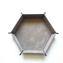 1 pieza Bandeja de almacenamiento plegable de cuero PU y terciopelo, bandeja hexagonal para dados, caja de almacenamiento para dados, organizador de juegos de dados de escritorio regular, juego de fiesta del Día de San Valentín, rodillo de dados para juego de fiesta del Día de San Valentín, fiesta de invierno, fiesta de primavera, fiesta interior - Multicolor - Ver 9