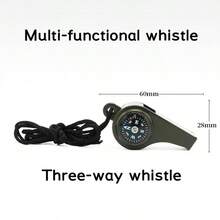 1pc 3-In-1 Emergency Survival Whistle With Compass And Thermometer - Perfect For Camping, Hiking, Outdoor Adventures, Referees And Cheerleaders, Rope Emergency Whistle, Plastic Whistle, Produces Clear And Loud Sound, Very Suitable For Teachers, Lifeguards, Outdoor Fishing, Camping, Hiking, Hunting, Rescue, Party Gifts, Referees And Official Use In Football And Basketball Games - Multicolor - View 6