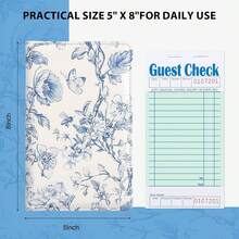 2pcs Durable Server Book For Waiters Waitresses With Money Pockets Pen Holder Clear Card Slots Perfect Restaurant Server Organizer For Aprons - Blue - View 2