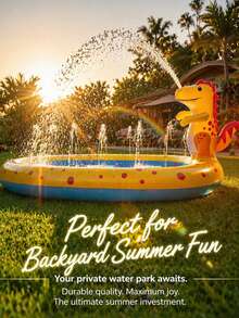 1/2/50/51/52 Pcs 3-In-1 Thickened PVC Inflatable Sprinkler Pool, With Upright Sprinkler, Outdoor Water Toy, Suitable For Summer Backyard Play Mat, Water Spray Pool - Wading Pool - View 6