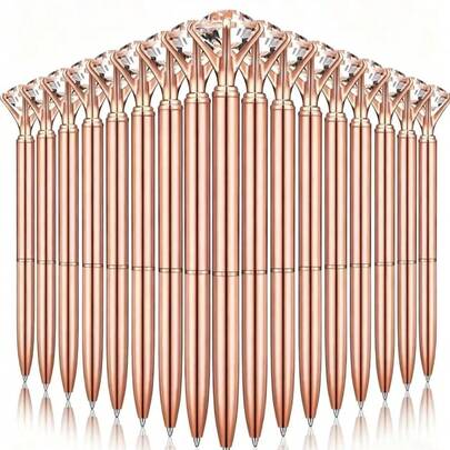 12/6/3Pcs Two‑Tone Gold‑Silver Rhinestone Metal Ballpoint Pens Set,Ultra‑Smooth Skip‑Free Writing,Elegant Decorative Pens,Ideal For Wedding Guest Books,Bridal Parties,Baby Showers And Back To School School Supplies,Teacher Supplies,School,Room Decor
