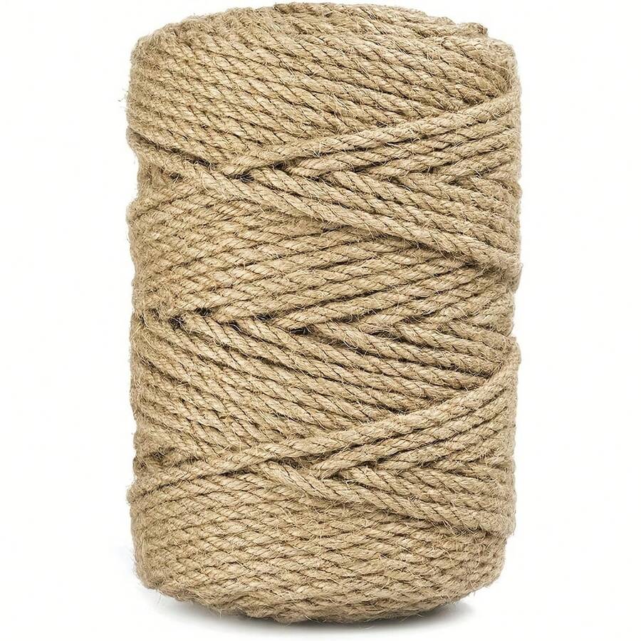 4mm_50m Jute Rope, 164ft Large Roll Natural Jute Rope, Heavy Duty Thickened Hemp Rope, Suitable For DIY Crafts, Gardening Binding, First Day Of School - Multicolor - View 1