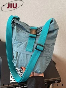 素色休閒尼龍女款斜挎包，通勤多層手機包，多功能便捷單肩包，適合青少年女孩、女性、大學生、職場新人與白領，適用辦公室、大學、工作、商務、通勤、購物、約會、戶外活動、旅行、徒步，女性禮物 - 彩色 - 查看 13