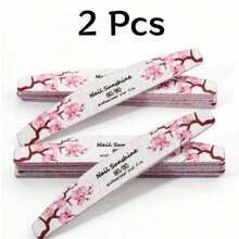 10/2PCS Half Moon Shape 100/180 Professional Nail File Strips - Pink - View 7
