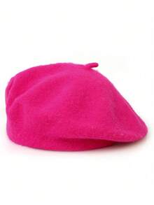 1pc Unisex Retro Solid Color Beret Hat, Suitable For Spring And Autumn, French Vintage Wool Felt Hat, Multiple Colors Available, Fashionable Minimalist Artist Style Hat, Classic Design, Summer, Beach - Multicolor - View 32