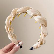 Women's Elegant Solid Color Satin Cross Mesh Toothed Comb Headband, Fluffy High Crown Hair Clip Daily Wear Anti-Slip Headband Hair Accessory, Face Washing Makeup Hair Pressing Headpiece, Suitable For Daily Wear, Gift For Women - Multicolor - View 3